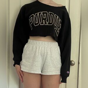 Purdue Cropped off the shoulder Sweatshirt